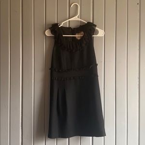 LBD with ruffle collar and ruffle waist details